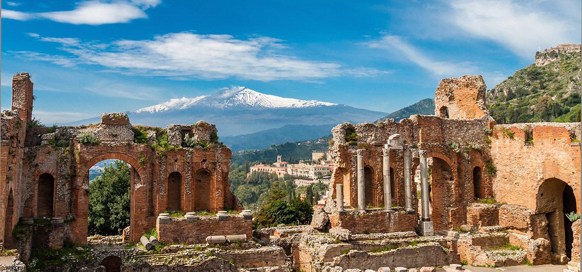 Italien-Taormina-Theater-Vulkan-Ätna