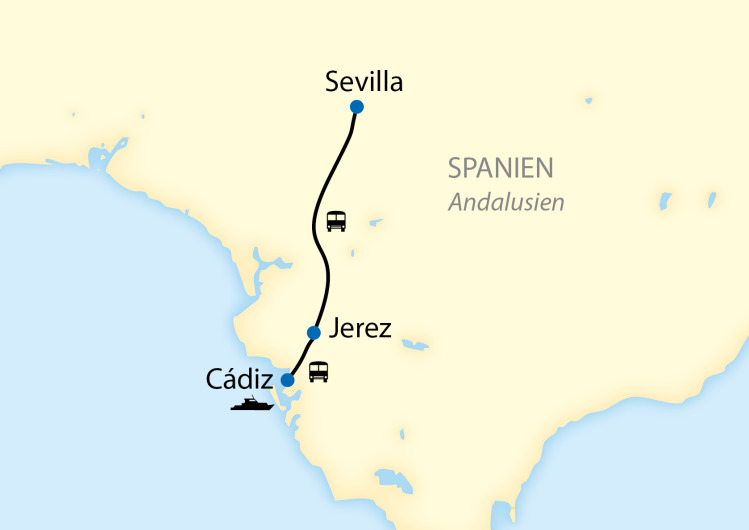 Karte_Al_Andalus_Sevilla - Santiago de Compostela_2970_2971_2025_Vorreise