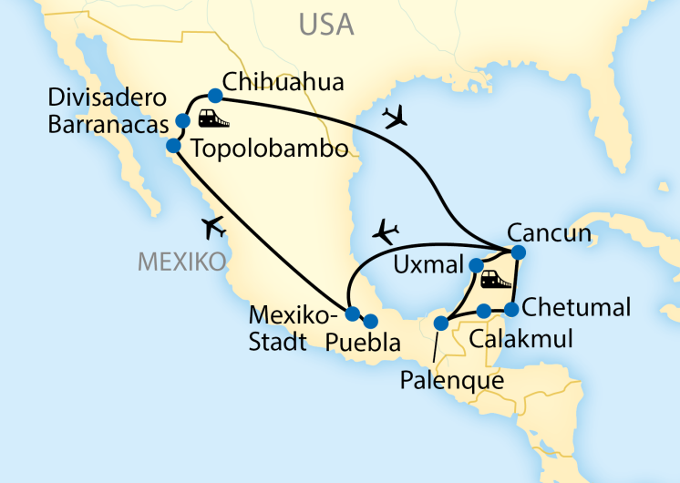 Karte_Auf Schienen durchs Land der Maya_2942