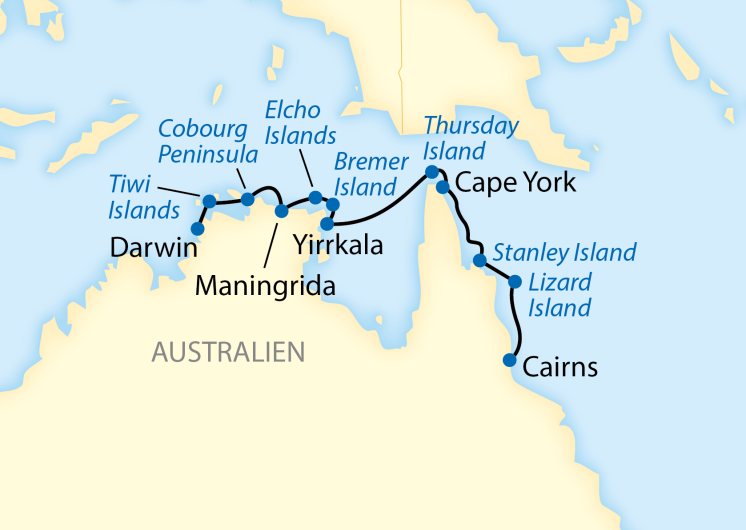 Karte_Schiffsreise Nord-Australien Cairns Darwin 2968_2025