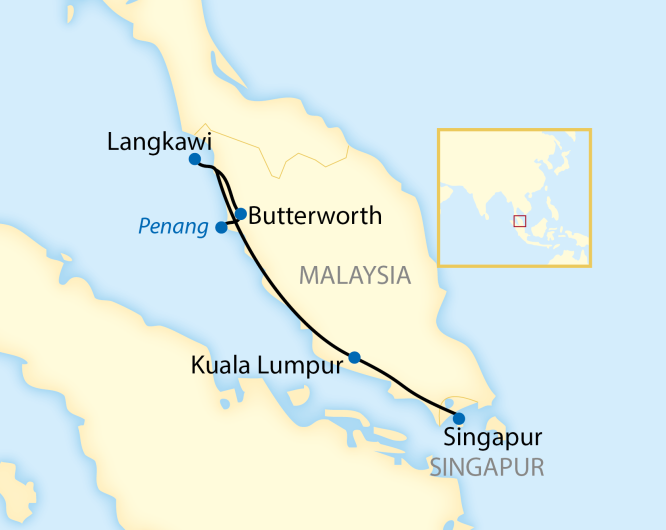 Karte_Singapur - Singapur im Eastern and Oriental Express_Essence of Malaysia_2819_2024